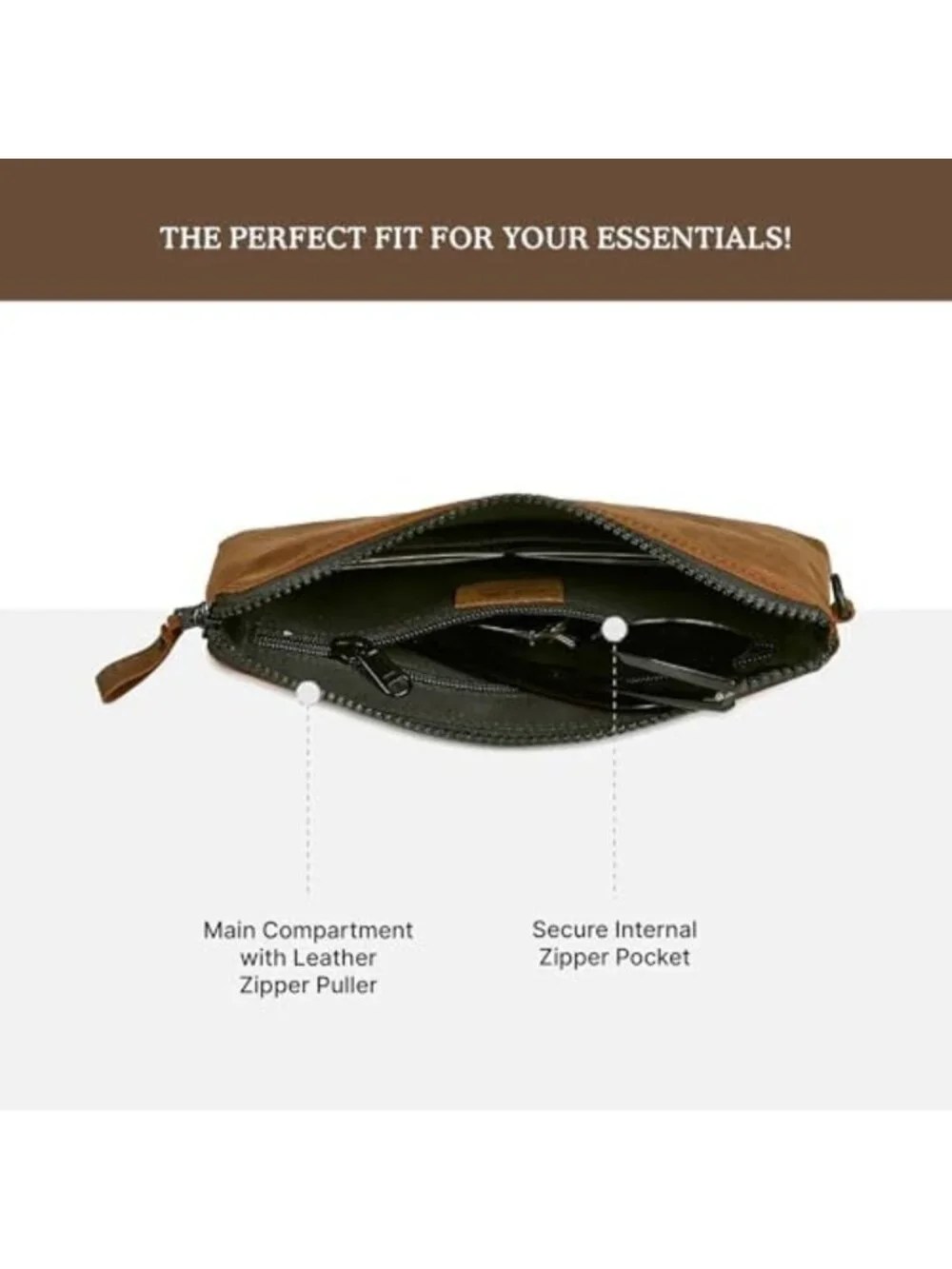 Stylish Leather Wristlet Wallet Clutch for Women with Cell Phone Slot & Card